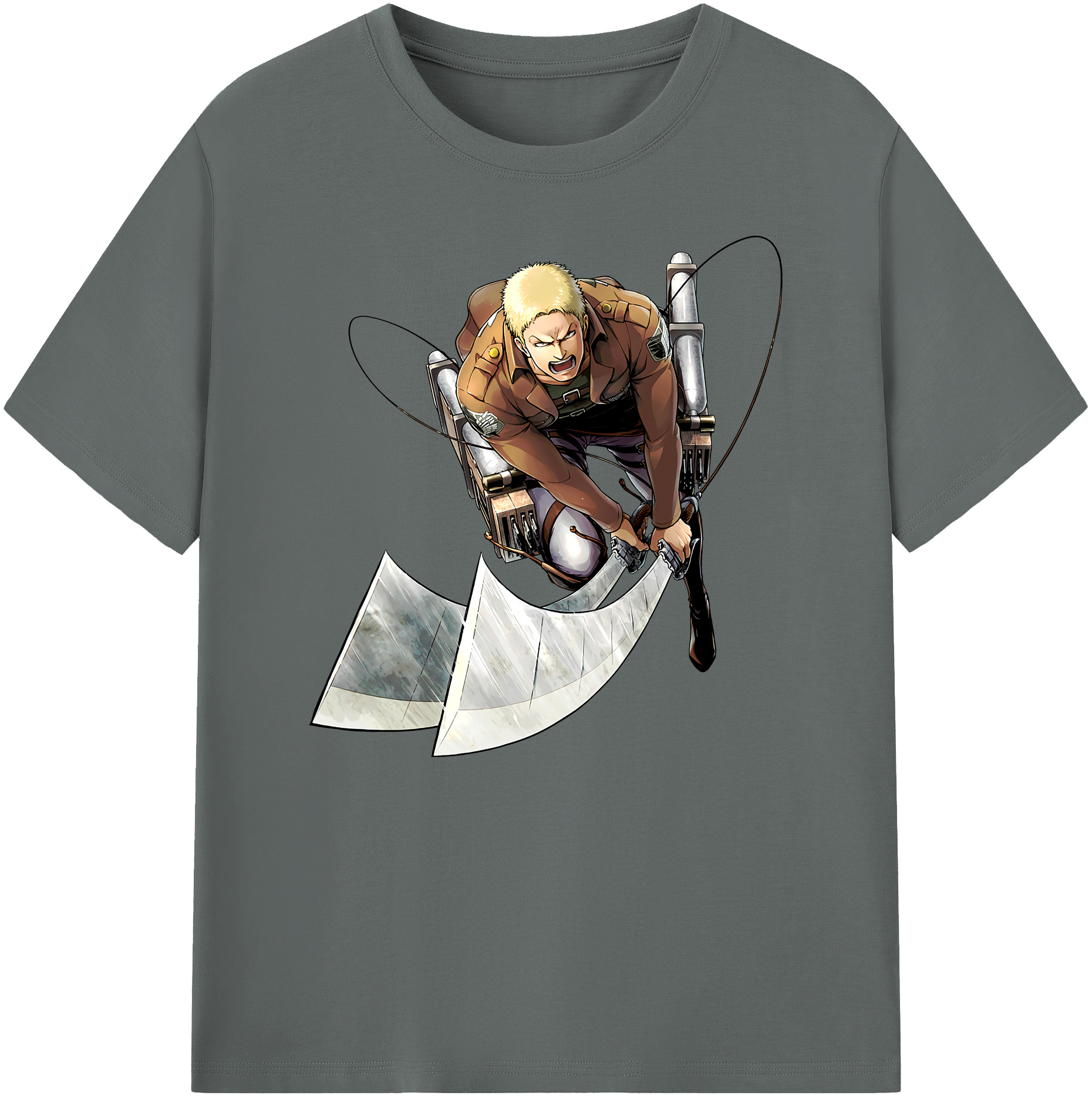 （画像用） 進撃の巨人 ライナー・ブラウン Attack on Titan Reiner Braun 綿100％ メンズ半袖Tシャツ｜肌触りやわらか＆通気性
